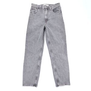 ABERCROMBIE 90s Mom High Rise Tapered Ankle Cropped Jeans 25 0 Short Gray Y2k